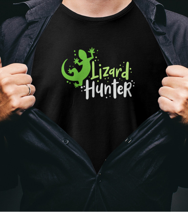 Lizard Hunter Reptile Lizard Iguana Gecko Motif T-Shirt