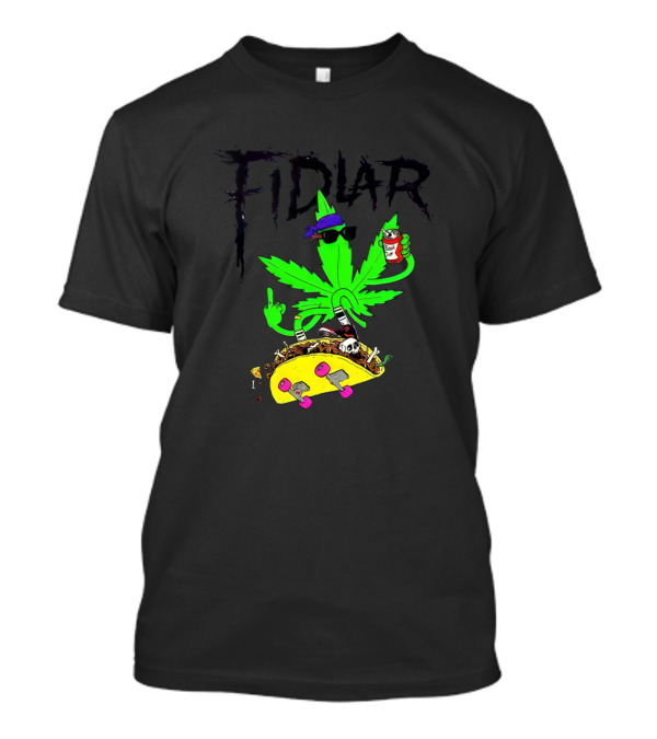 Fidlar Marijuana Leaf Skateboard And Skull T-Shirt