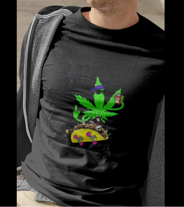 Fidlar Marijuana Leaf Skateboard And Skull T-Shirt