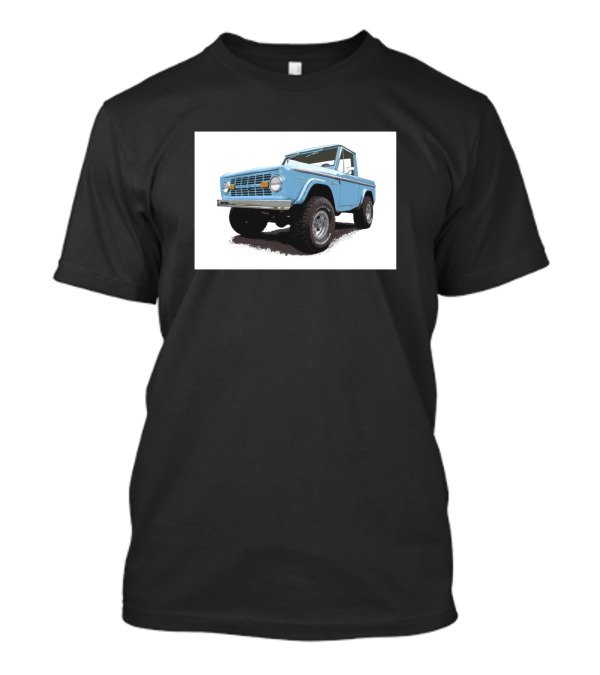Front Back Ford Bronco Vintage Blue Off-Road Stylized T-Shirt