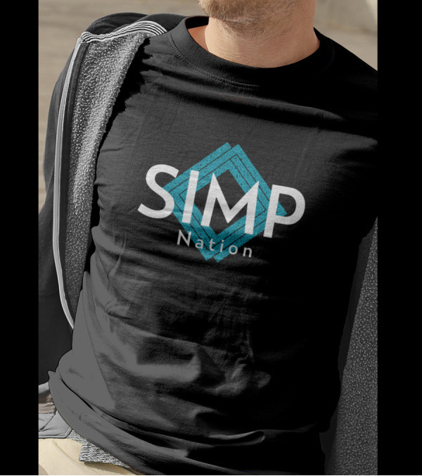 SIMP Nation Vibes Geometric Blue Diamond Background T-Shirt