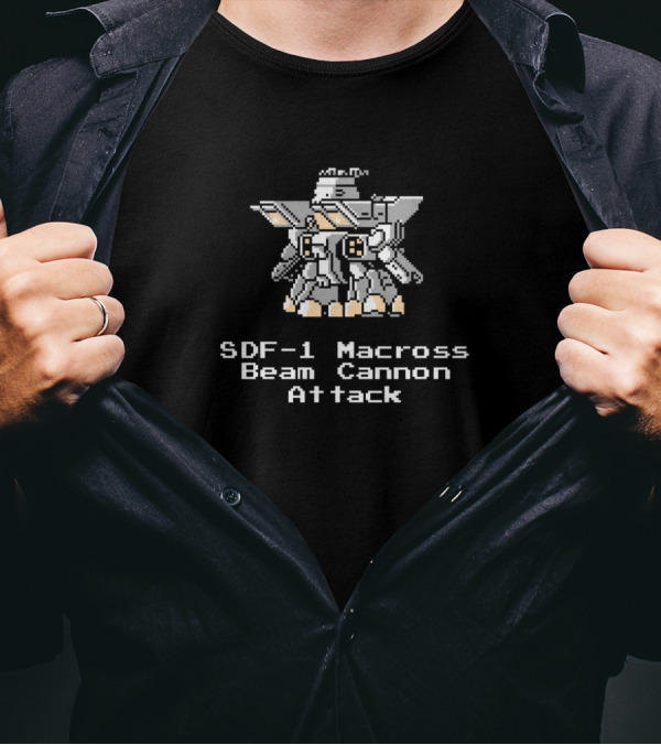 SDF-1 Macross Beam Cannon Attack 8Bit Pixel T-Shirt