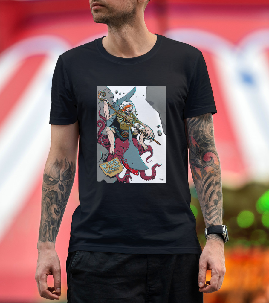 Waffle House Warrior on Konstantina the Octoshark Adventure T-Shirt