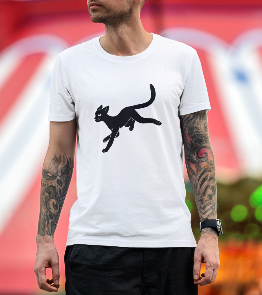 Jumping Cat Silhouette Black Cat Leap T-Shirt