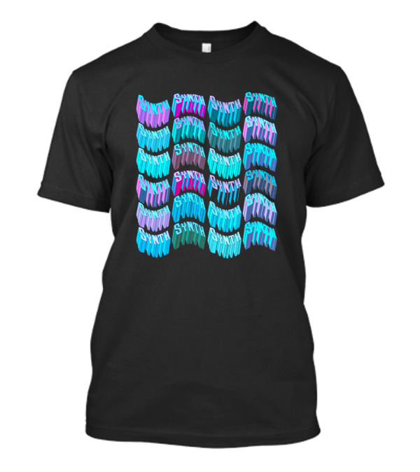 Synthesizer Synth Lover Repeated Typography T-Shirt