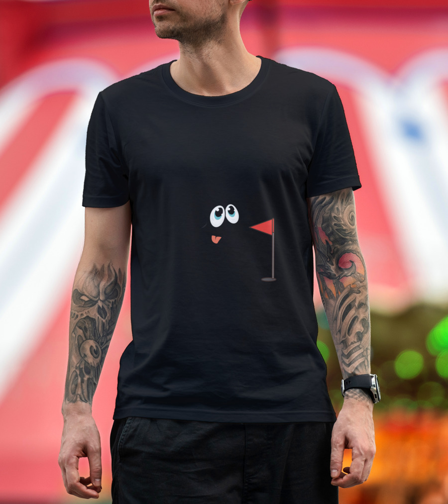 Golf Nut Acorn with Golfer and Red Flag T-Shirt