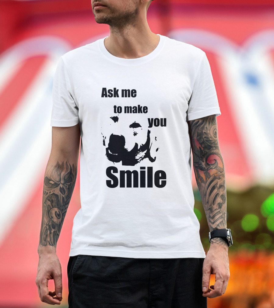 Ask Me To Make You Smile Dog Face T-Shirt