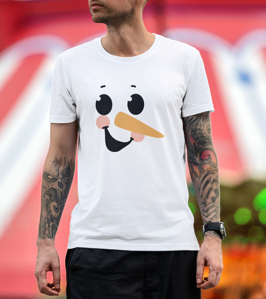 Christmas Snowman Face Design 002 T-Shirt