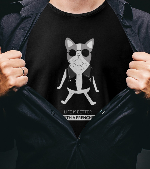 Life Is Better With A Frenchie In Sunglasses And Vest T-Shirt