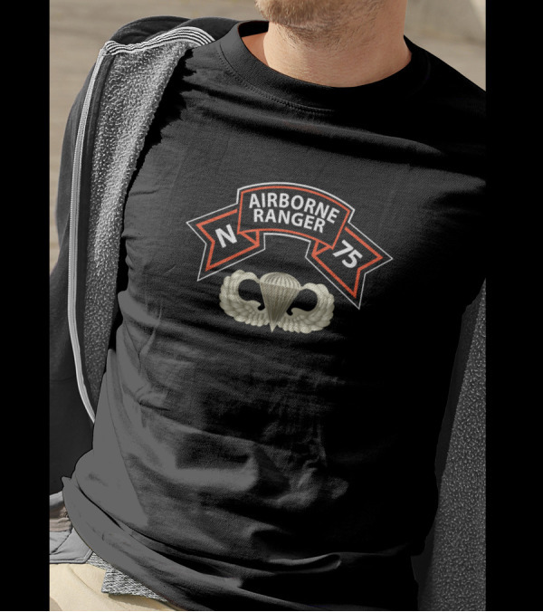 N 75 Airborne Ranger Parachute Emblem T-Shirt