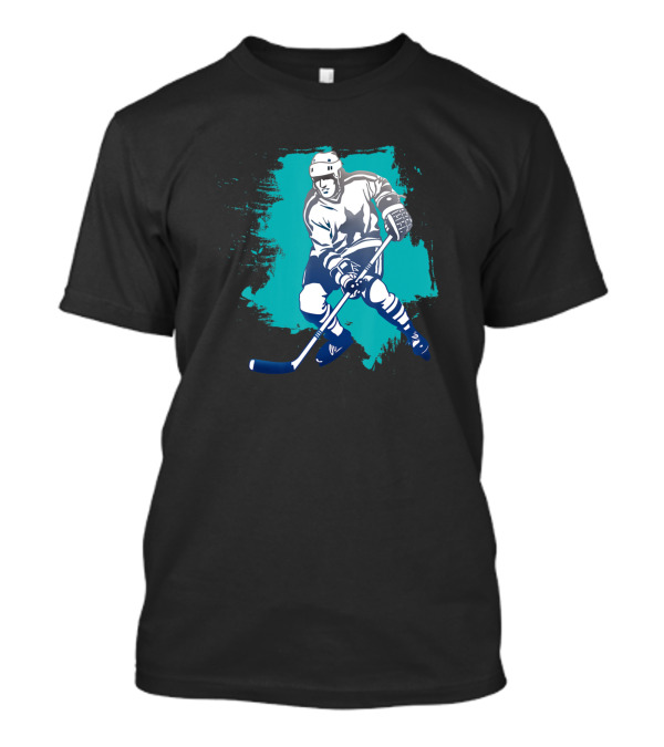 Hockey Play On Ice Best Player With Stick And Mask Image T-Shirt