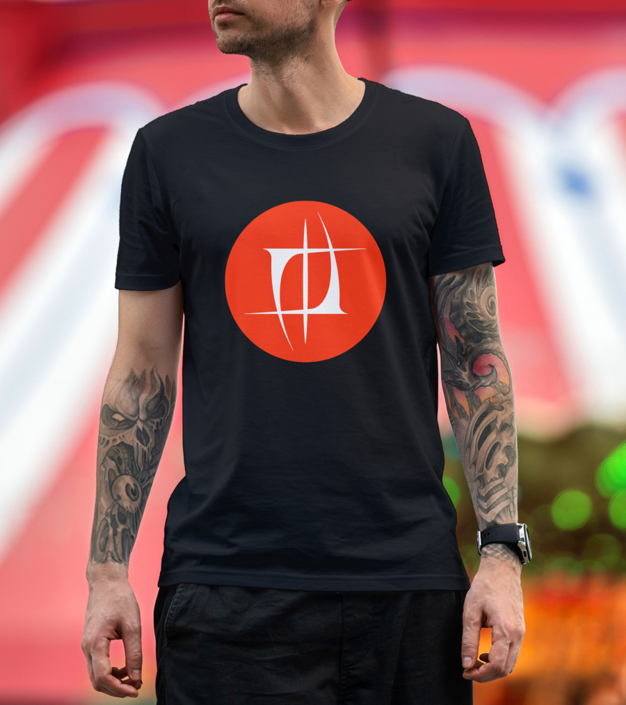 Mourning Windows Band Symbol Red Circle with Stylized White Letters T-Shirt
