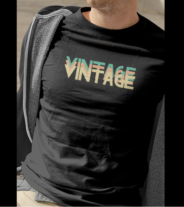 Vintage Beachy Text Peach Cream Colour Palette T-Shirt