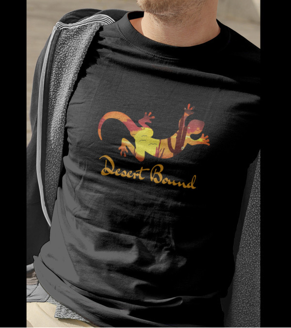 Desert Bound Lizard Silhouette With Desert Scene T-Shirt