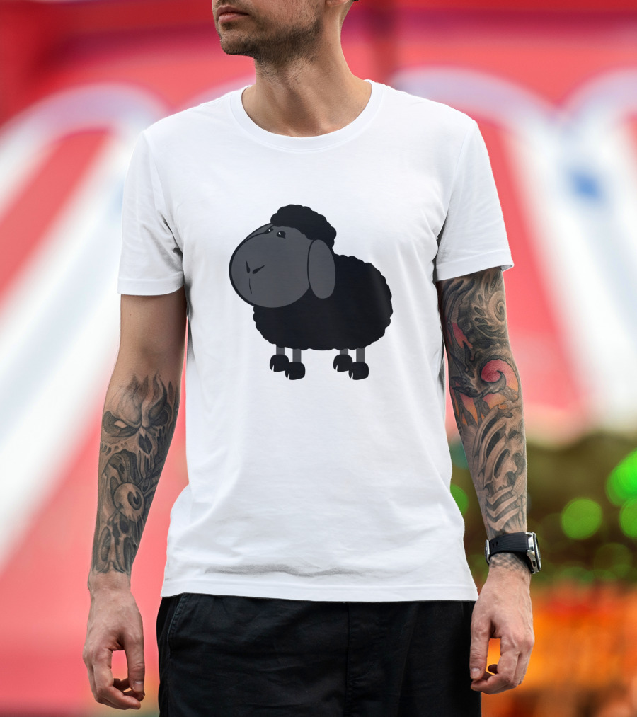 Black Sheep Cartoon T-Shirt