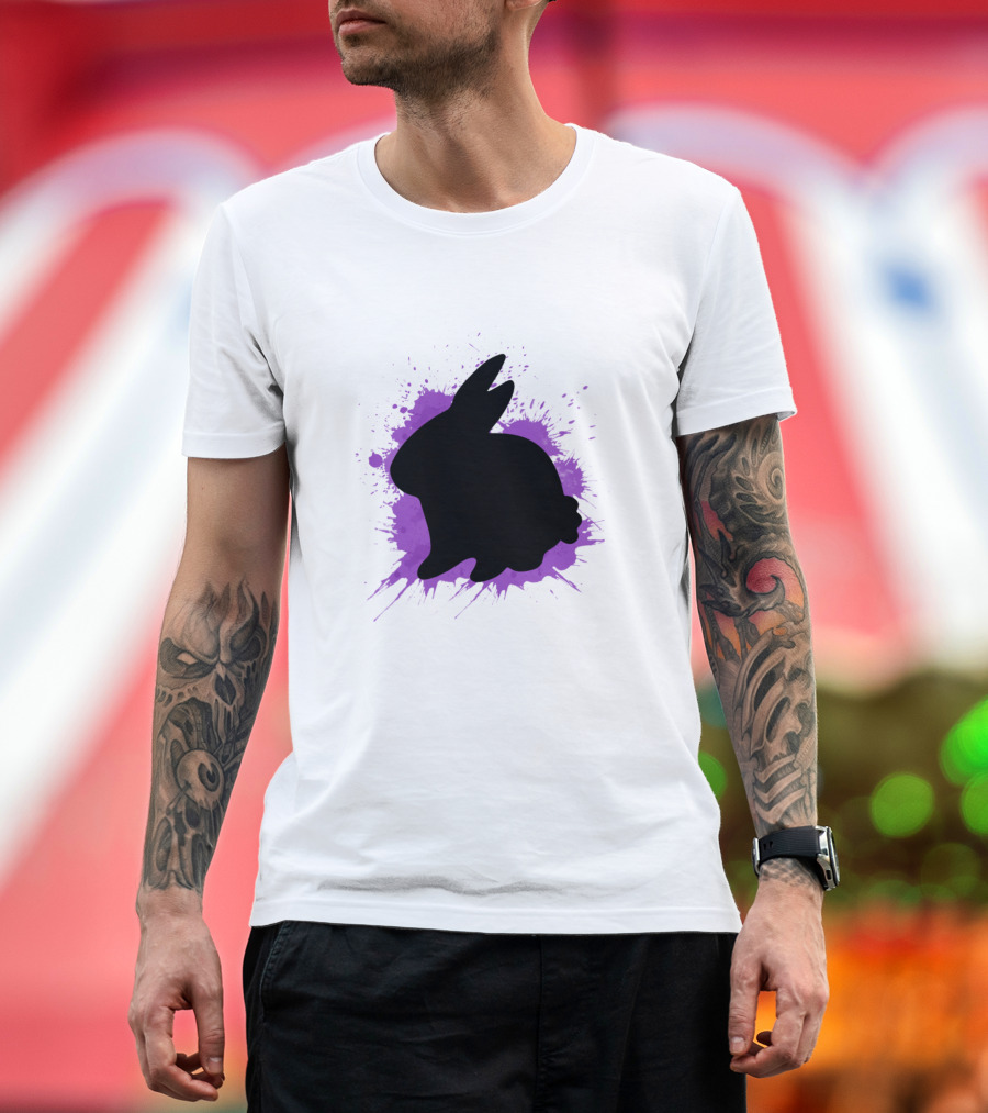 Rabbit Carrot Floppy Ears Purple Splash Rabbit Love T-Shirt