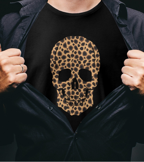 Leopard Print Skull T-Shirt