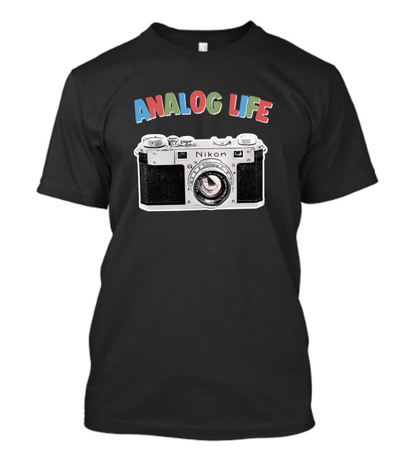 Nikon Analog Life Camera Geek Vintage Style Photography Enthusiast T-Shirt