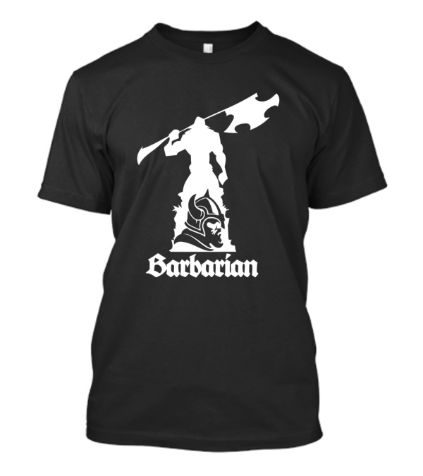 Barbarian Dnd Emblem With Axe And Warrior T-Shirt