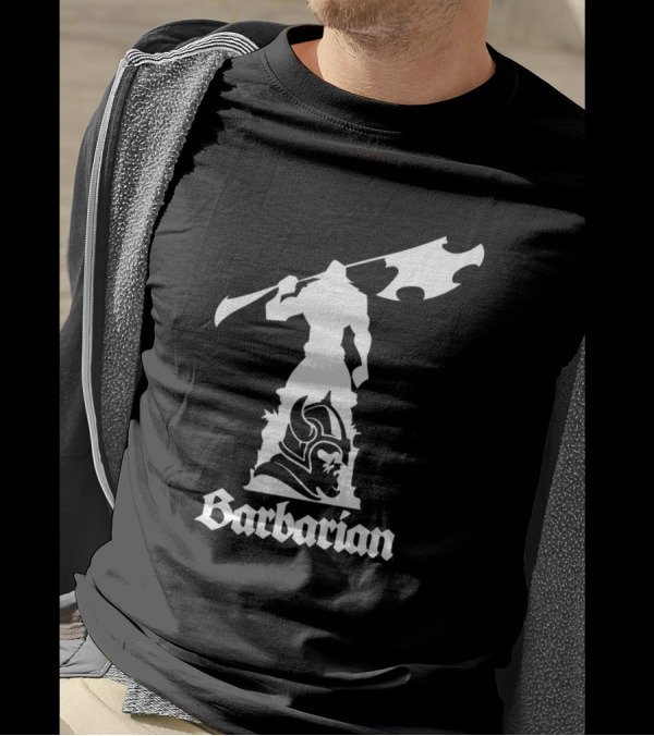 Barbarian Dnd Emblem With Axe And Warrior T-Shirt