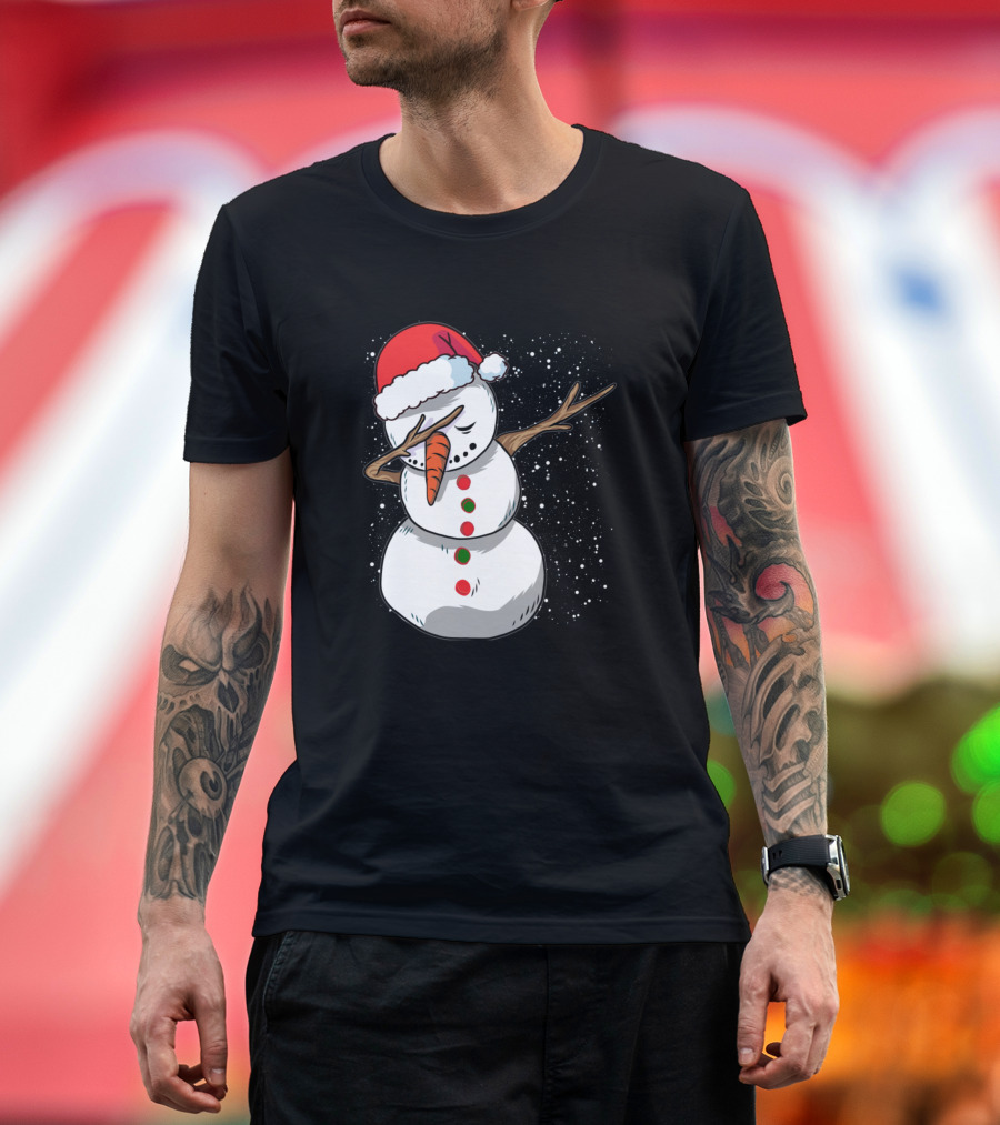 Dabbing Snowman Santa Christmas Holiday Dance T-Shirt