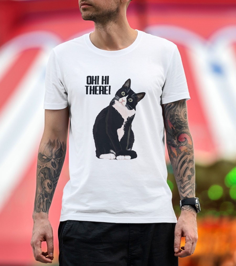 Oh Hi There Curious Cat Kitten Kitty T-Shirt