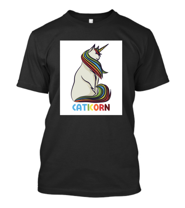 Caticorn Cat And Unicorn With Rainbow Mane And Horn T-Shirt