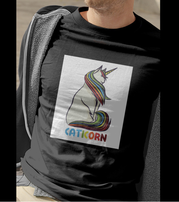 Caticorn Cat And Unicorn With Rainbow Mane And Horn T-Shirt