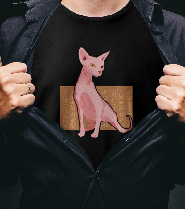 Sphinx Cat With Hieroglyphics Essential 1 Kitten Kitty T-Shirt