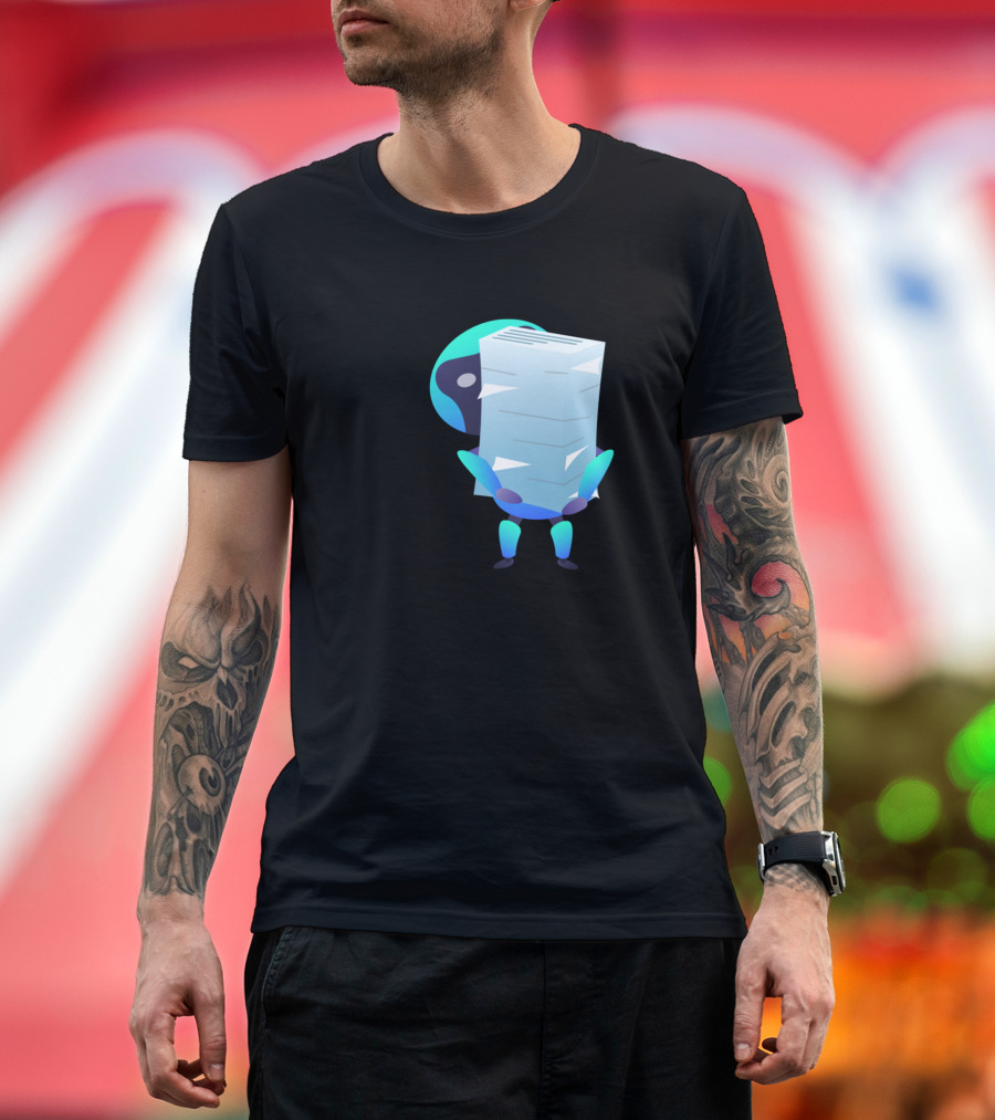 Robot Paperwork Stack Office Task T-Shirt
