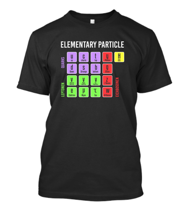 Elementary Particle Chart Quarks Leptonen Eichbosonen T-Shirt