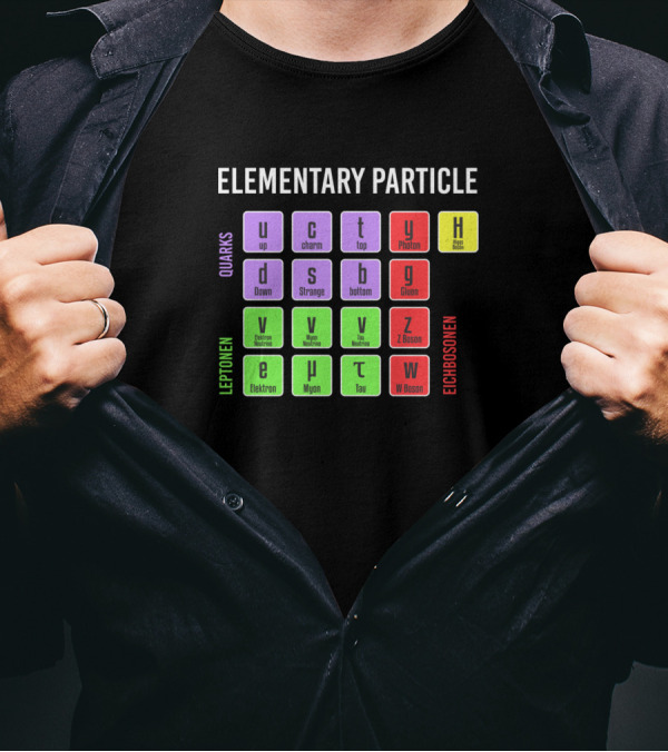 Elementary Particle Chart Quarks Leptonen Eichbosonen T-Shirt