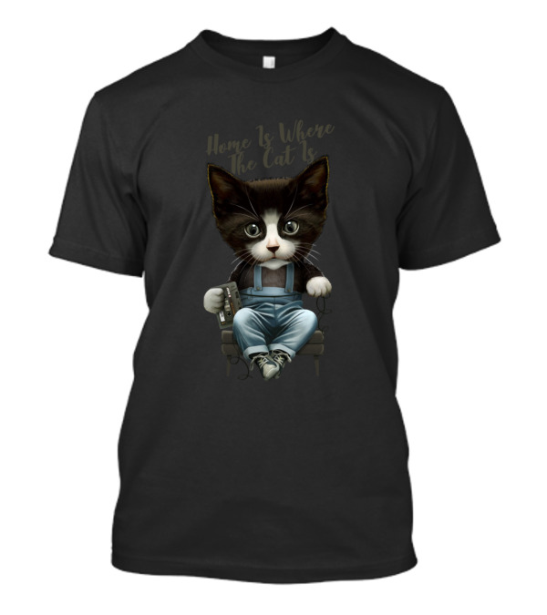 Home Is Where The Cat Is Funny Cat Kitty T-Shirt