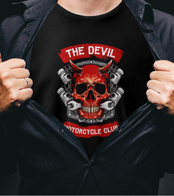 The Devil Motorcycle Club Engine Skull T-Shirt