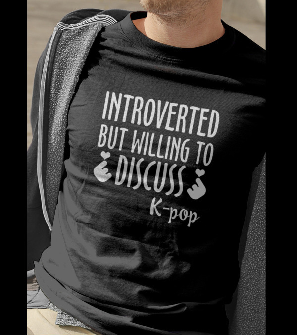 Introverted But Willing To Discuss K-pop With Heart Finger Symbols T-Shirt