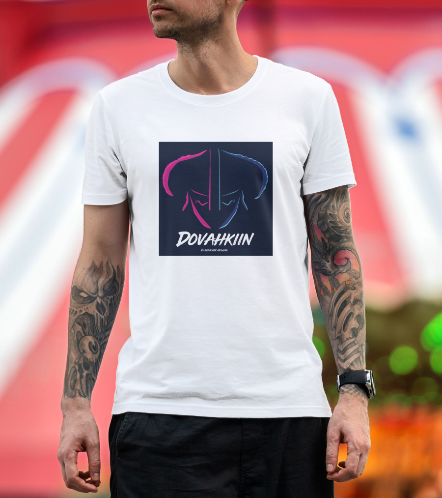 Dovahkiin Skyrim Helmet by Respawn Inferno T-Shirt