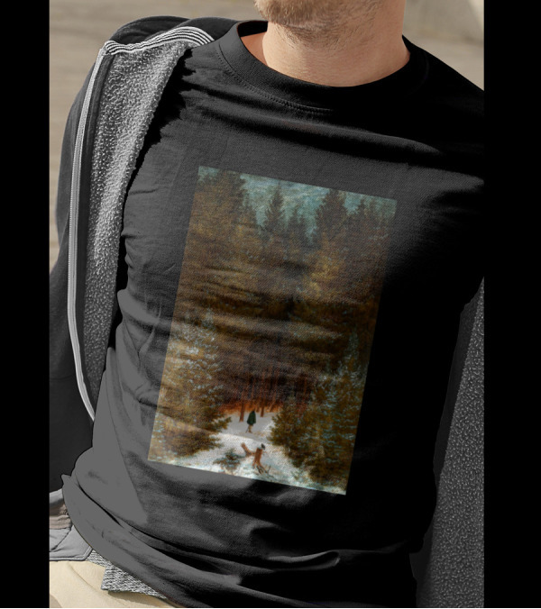 Hunter In The Forest Caspar David Friedrich Winter Scene T-Shirt