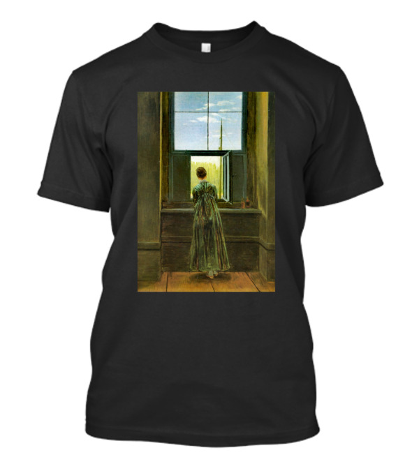 Woman Gazing From Window By Caspar David Friedrich T-Shirt