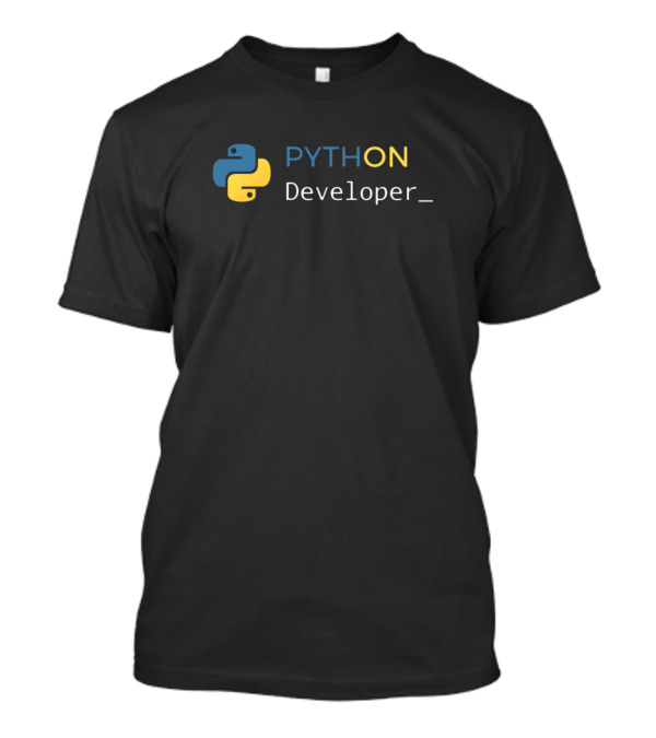 PYTHON Developer With Iconic Blue Yellow T-Shirt