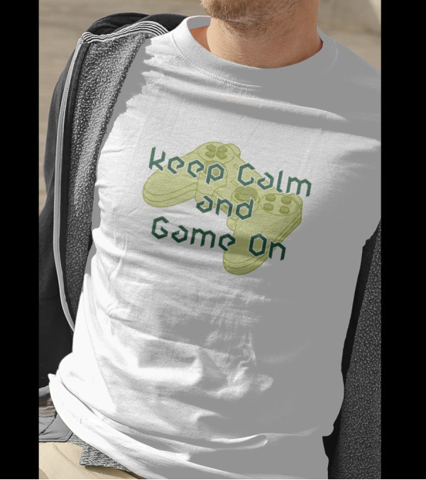 Keep Calm And Game On Green Controller T-Shirt