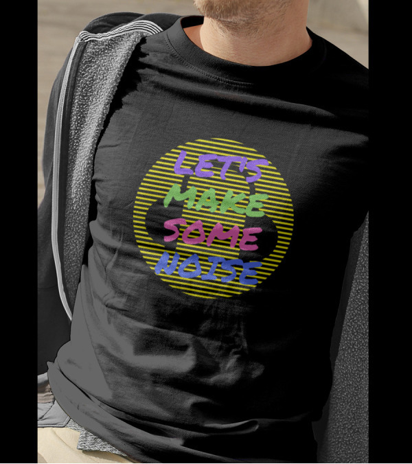 Let's Make Some Noise Headphones Stripe Retro T-Shirt