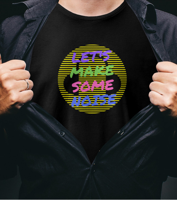Let's Make Some Noise Headphones Stripe Retro T-Shirt