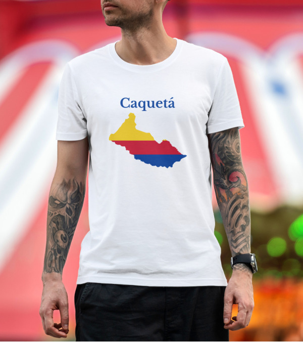 Premium T-Shirt: Caquetá Map Colombia Flag Colors T-Shirt Caquetá Map Colombia Flag Colors T-Shirt