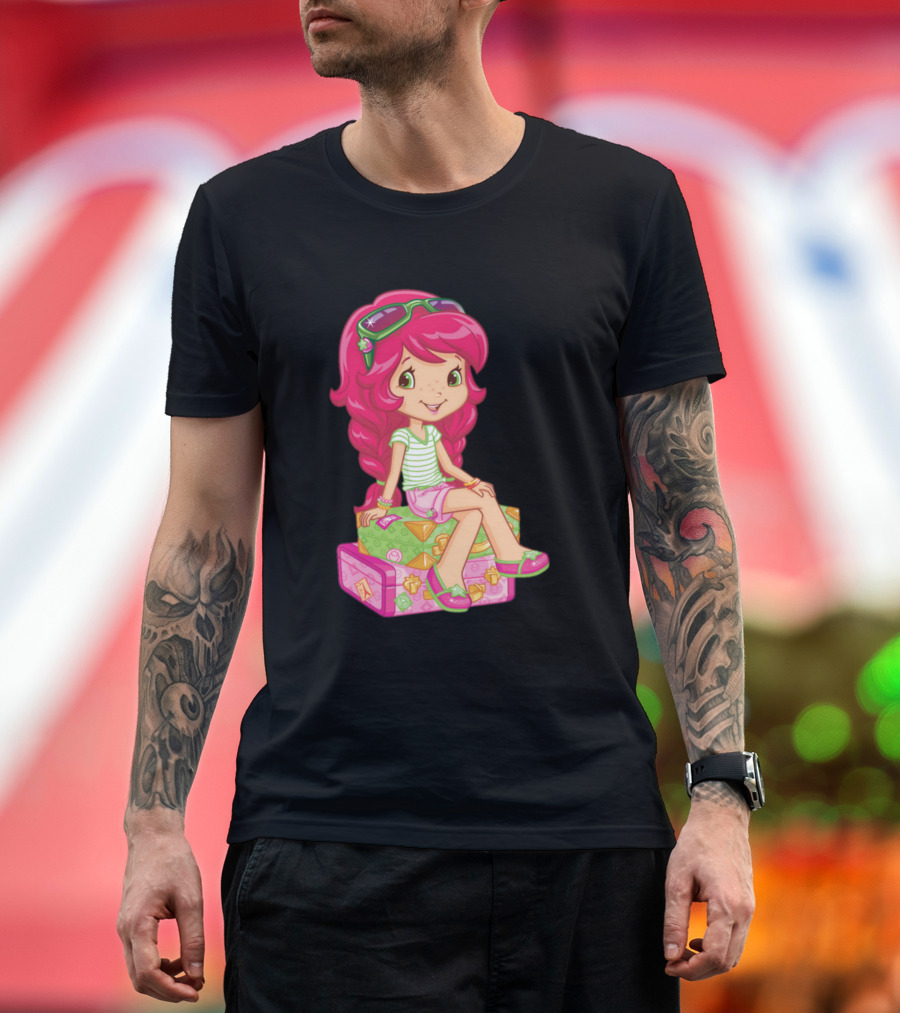 Strawberry Shortcake Vacation Adventure with Luggage and Sunglasses T-Shirt