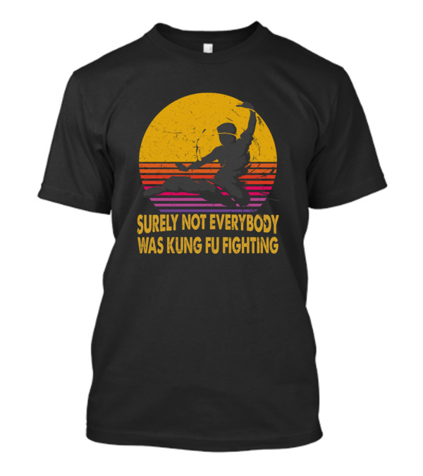 Surely Not Everybody Was Kung Fu Fighting Retro Martial Arts Sunset T-Shirt