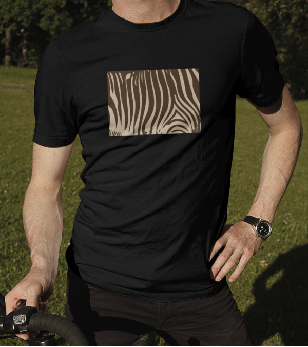 Zebra Stripes Animal Print Chocolate T-Shirt