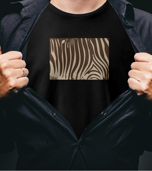 Zebra Stripes Animal Print Chocolate T-Shirt