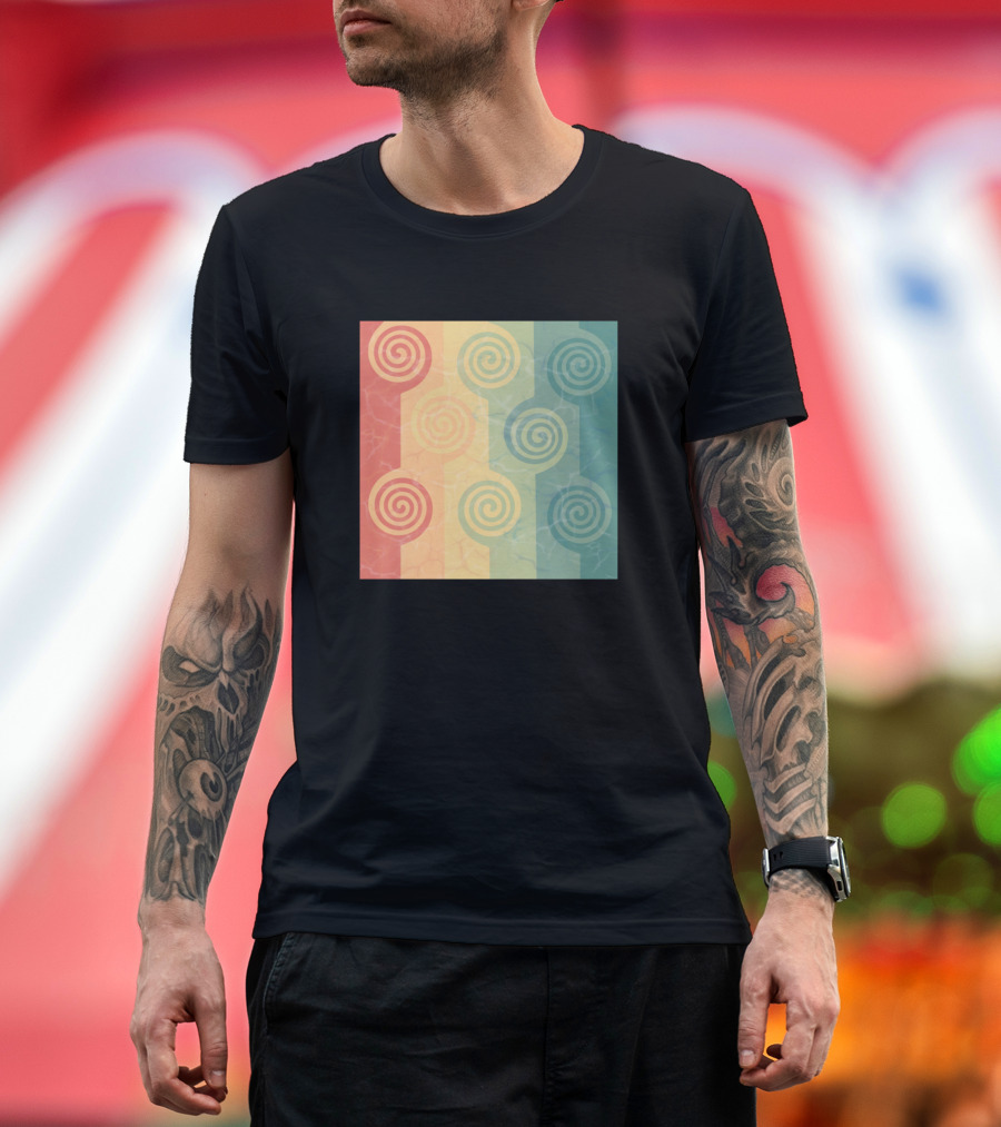 Colourful Swirls Abstract Rainbow T-Shirt