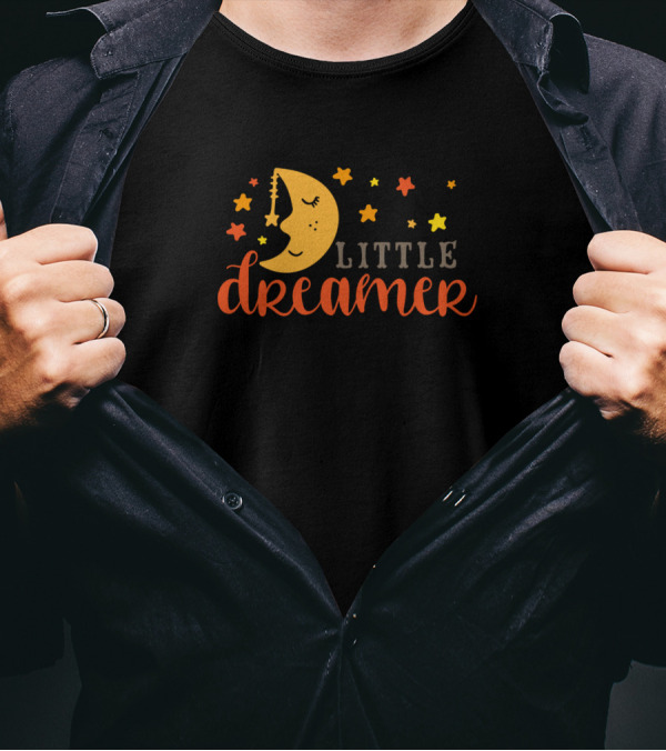 Little Dreamer Cool Space Future Astronaut Moon Stars T-Shirt