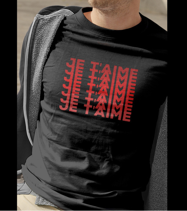 Je T'aime Ruby Red Repeated Text T-Shirt